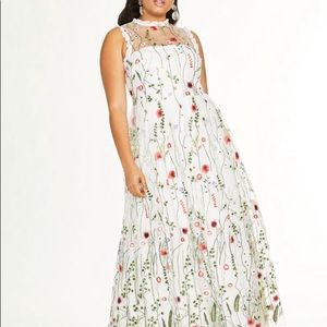 City Studio White Multi-Colored Full Length Dress